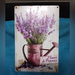 Vintage Lavender Metal Art Sign